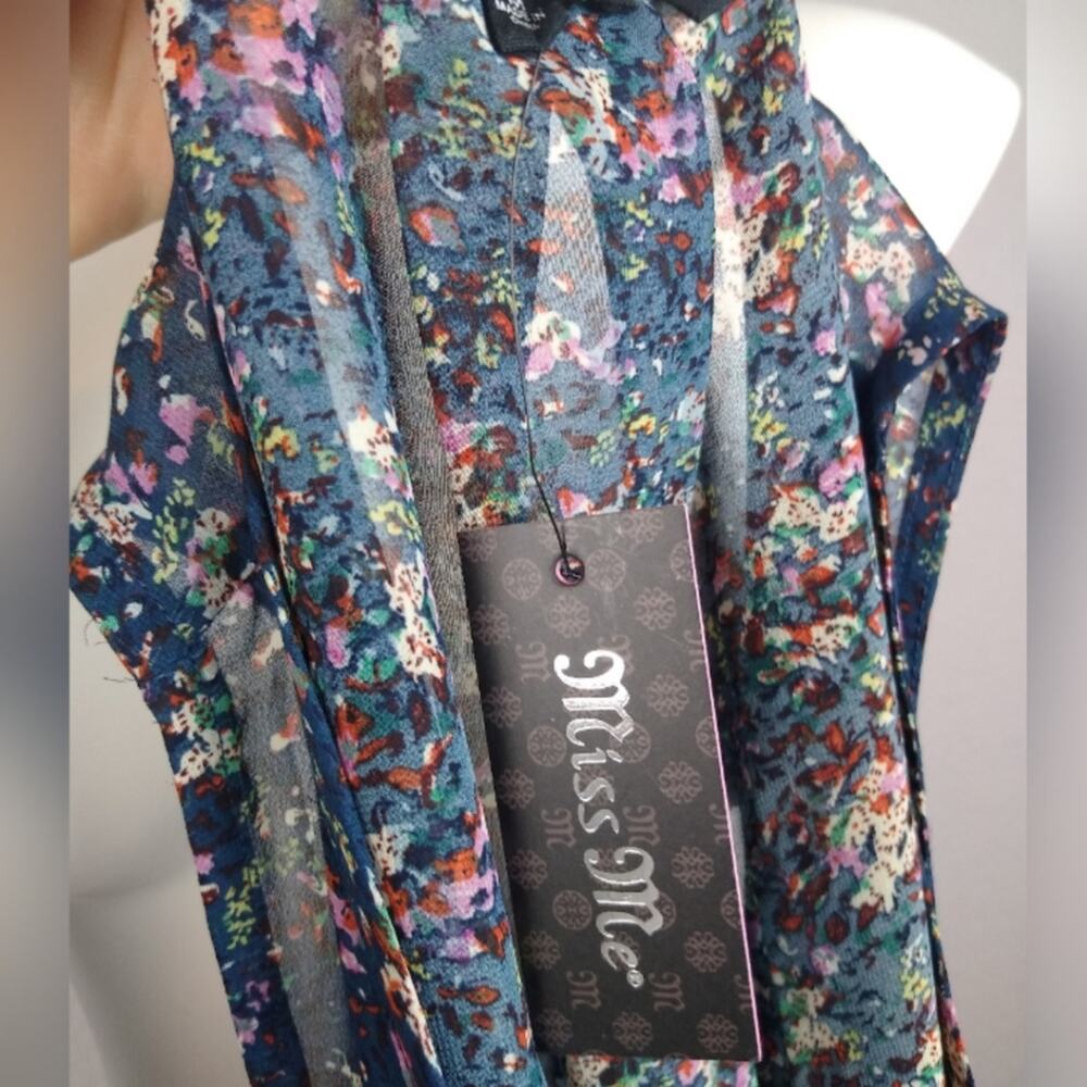 Miss Me Embroidered Beaded Boho Floral Tank Top M - Picture 10 of 11